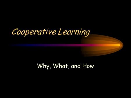Cooperative Learning Why, What, and How. 3 Types of Learning.