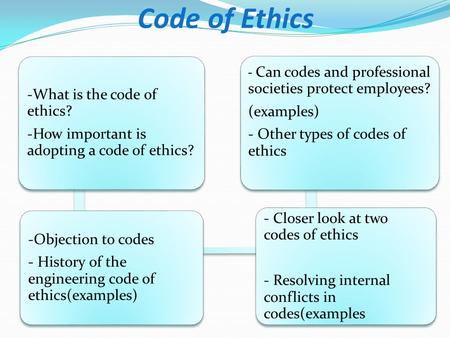 Code of Ethics -What is the code of ethics?