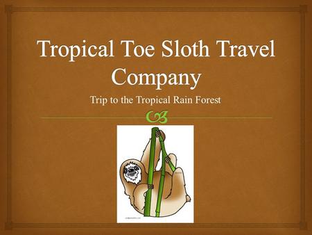 Trip to the Tropical Rain Forest.  Tropical Rain Forests of the World.