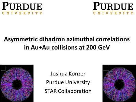 Asymmetric dihadron azimuthal correlations in Au+Au collisions at 200 GeV Joshua Konzer Purdue University STAR Collaboration.
