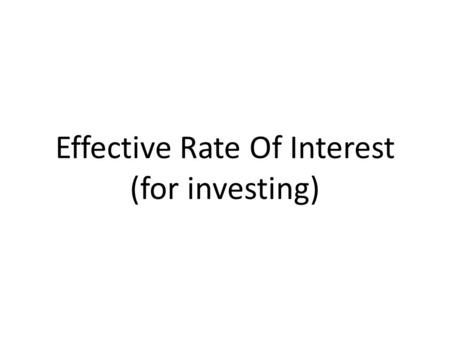Interest Rate Terminology - ppt download