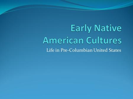 Life in Pre-Columbian United States. Focus Question: Describe the common image most people have of American Indians: