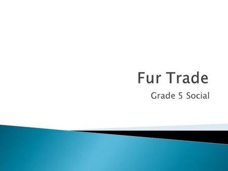 Fur Trade Grade 5 Social.