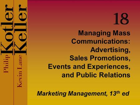 Marketing Management, 13th ed
