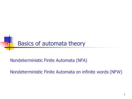 Basics of automata theory