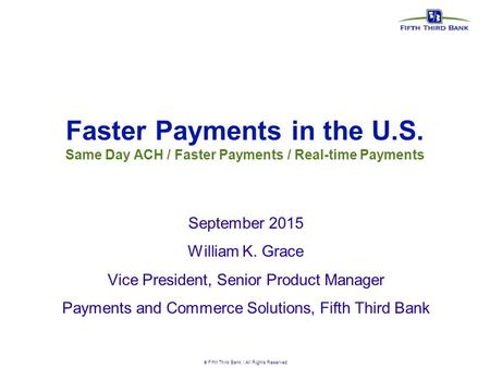 Faster Payments in the U.S.