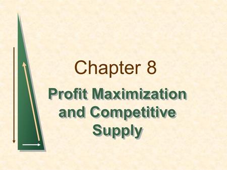 Chapter 8 Profit Maximization and Competitive Supply.