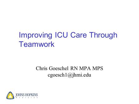 Improving ICU Care Through Teamwork