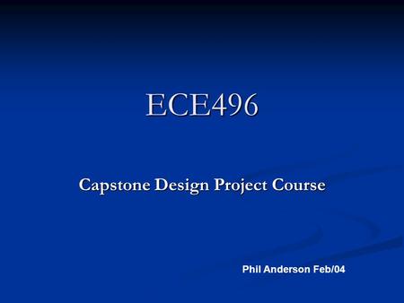 Capstone Design Project Course