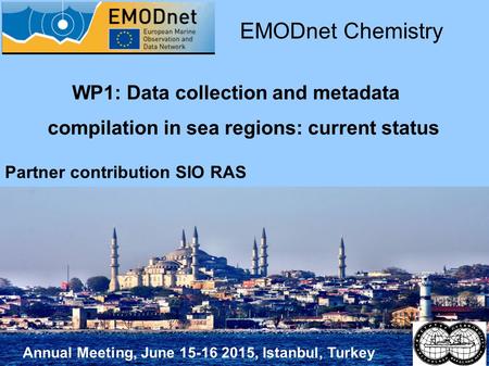 Annual Meeting, June 15-16 2015, Istanbul, Turkey WP1: Data collection and metadata compilation in sea regions: current status EMODnet Chemistry Partner.