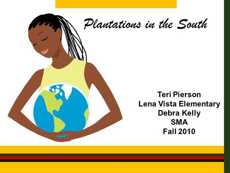 Plantations in the South Teri Pierson Lena Vista Elementary Debra Kelly SMA Fall 2010.