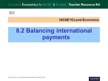 IGCSE®/O Level Economics