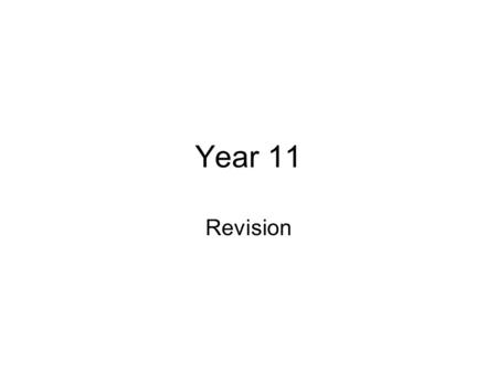 Year 11 Revision. How should I revise? Know what you need to revise; Split the units in different sections (eg. Landforms / processes / management) Understand.