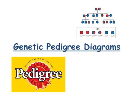 Genetic Pedigree Diagrams. What are genetic pedigree diagrams? Show how an inherited trait (characteristic) runs in a group of related individuals. You.