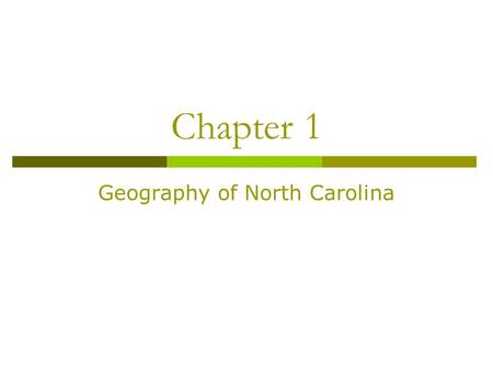 Geography of North Carolina
