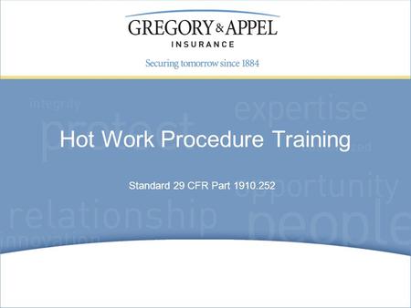Hot Work Procedure Training