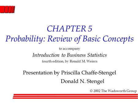 CHAPTER 5 Probability: Review of Basic Concepts
