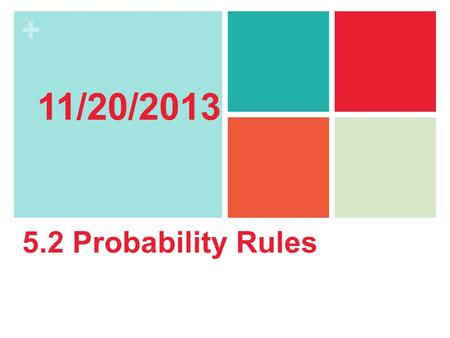 11/20/2013 5.2 Probability Rules.