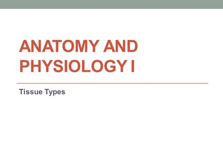 ANATOMY AND PHYSIOLOGY I Tissue Types. Key Terms Histology: the study of tissues. Tissues: groups of cells which are similar in structure and which perform.
