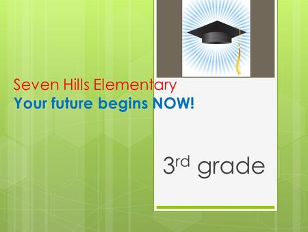 Seven Hills Elementary Your future begins NOW! 3 rd grade.