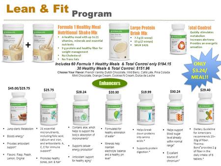 Formula 1 Healthy Meal Nutritional Shake Mix  A healthy meal with up to 21 vitamins, minerals and essential nutrients  9 g protein and healthy fiber.