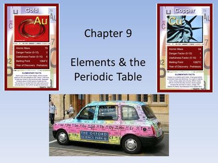 Chapter 9 Elements & the Periodic Table