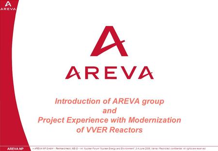 AREVA: Steps towards a global leadership in the energy industry