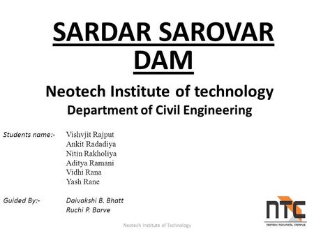 Neotech Institute of technology Department of Civil Engineering
