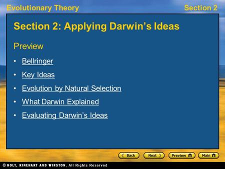 Section 2: Applying Darwin’s Ideas