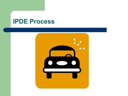 IPDE Process IDENTIFY Give meaning to what you see. The sooner you identify a possible hazard the more time you will have to react safely. Look For: