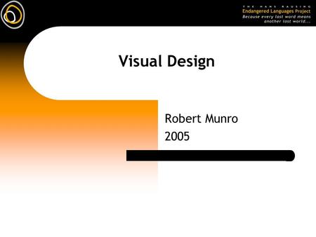 Visual Design Robert Munro 2005. Graphic design  Graphic design is a large and complicated field:  it encompasses user needs, information architecture,
