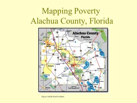 Mapping Poverty Alachua County, Florida Map provided By PennyWise Realty.