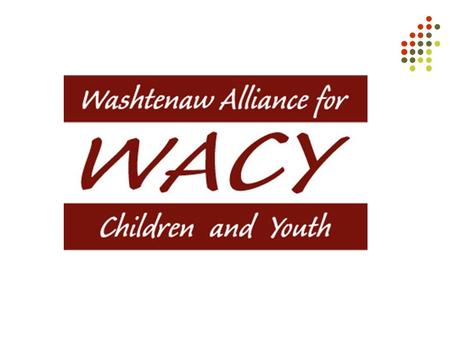Website to Access Presentation WACY Landscape Report A preliminary look at the distribution of resources for children and youth in Washtenaw County.