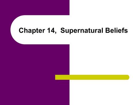 Chapter 14, Supernatural Beliefs. Chapter Outline Defining Religion Myths Functions of Religion Types of Religious Organization Globalization of World.