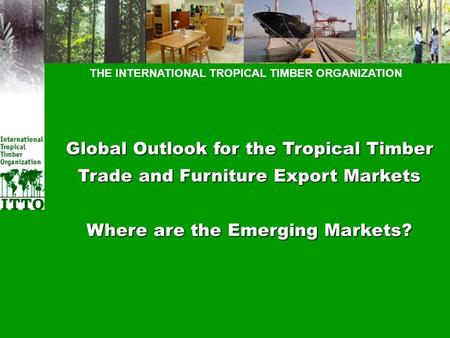 THE INTERNATIONAL TROPICAL TIMBER ORGANIZATION Global Outlook for the Tropical Timber Trade and Furniture Export Markets Where are the Emerging Markets?