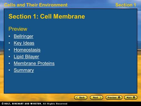 Section 1: Cell Membrane