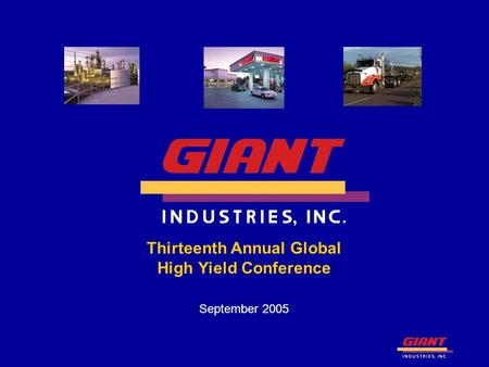 Thirteenth Annual Global High Yield Conference September 2005.