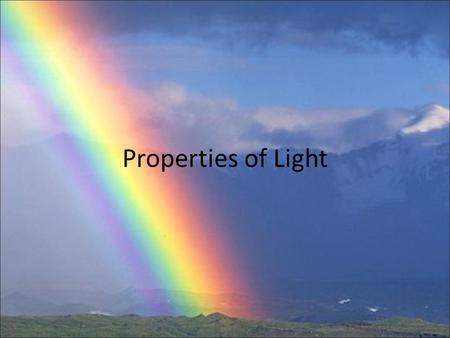 Properties of Light. Electromagnetic Spectrum What is Light? wave matter or space Light is a type of wave that carries energy through matter or space.