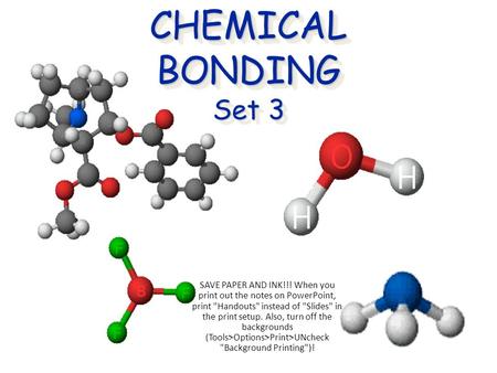 CHEMICAL BONDING Set 3 Cocaine