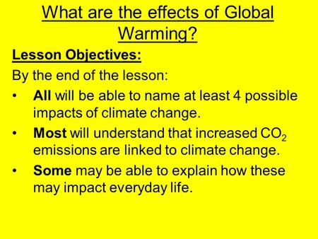 What are the effects of Global Warming?