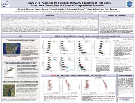 A53Q-0445-Assessing the Suitability of MOZAIC Soundings of Trace Gases in the Lower Troposphere for Chemical Transport Model Evaluation Introduction Morgan.