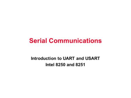 Serial Communications
