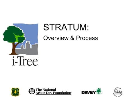 STRATUM: Overview & Process. Session Purpose i-Tree STRATUM Savvy Community forest management.