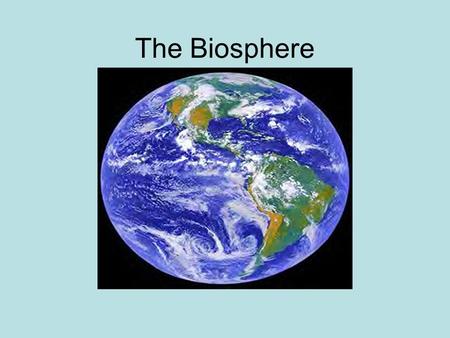 The Biosphere Vocabulary Ecology Biosphere Species Population Community Ecosystem Biome Producer Consumer Autotroph Heterotroph Decomposer Food Chain.