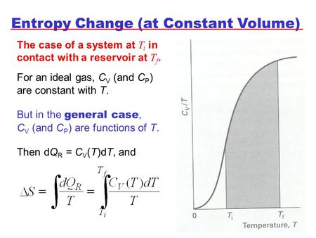 Entropy Change (at Constant Volume)