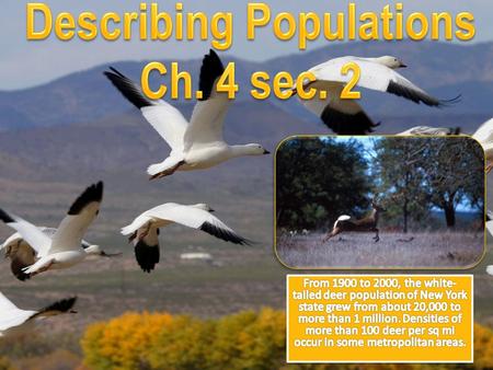 Describing Populations Ch. 4 sec. 2