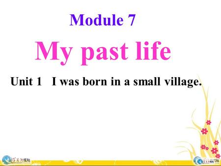 Module 7 My past life Unit 1 I was born in a small village.