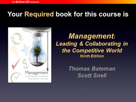 Your Required book for this course is