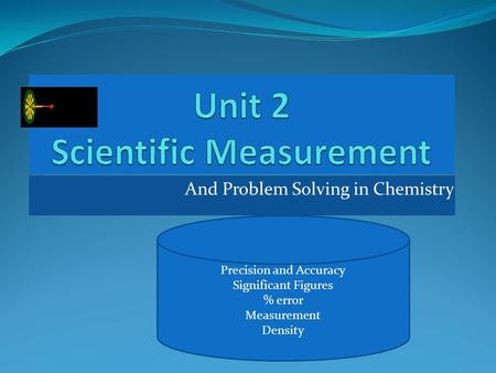And Problem Solving in Chemistry Precision and Accuracy Significant Figures % error Measurement Density.