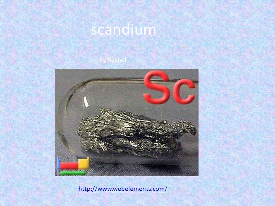 scandium By Rachel facts It resembles titanium and aluminum. The color is  silvery white solid Magnetic. - ppt download